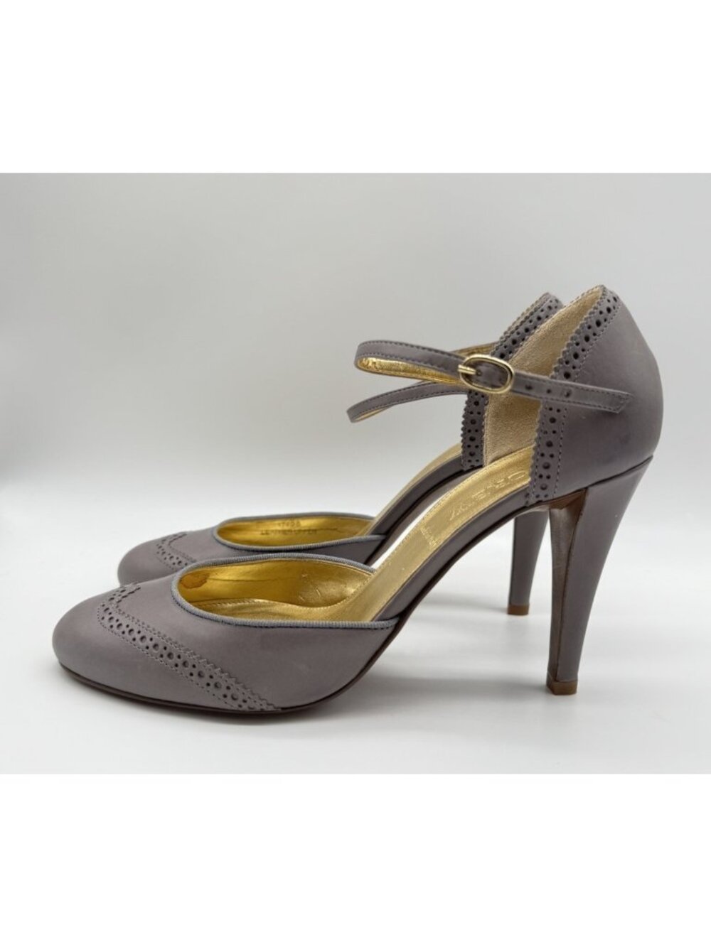 J Crew Robekah Perforated Leather Platform Mary Jane Heels Faded Orchid 6.5
